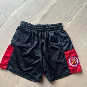 Reebok Mc Donald’s all American Black Athletic Shorts with Red and White Accents